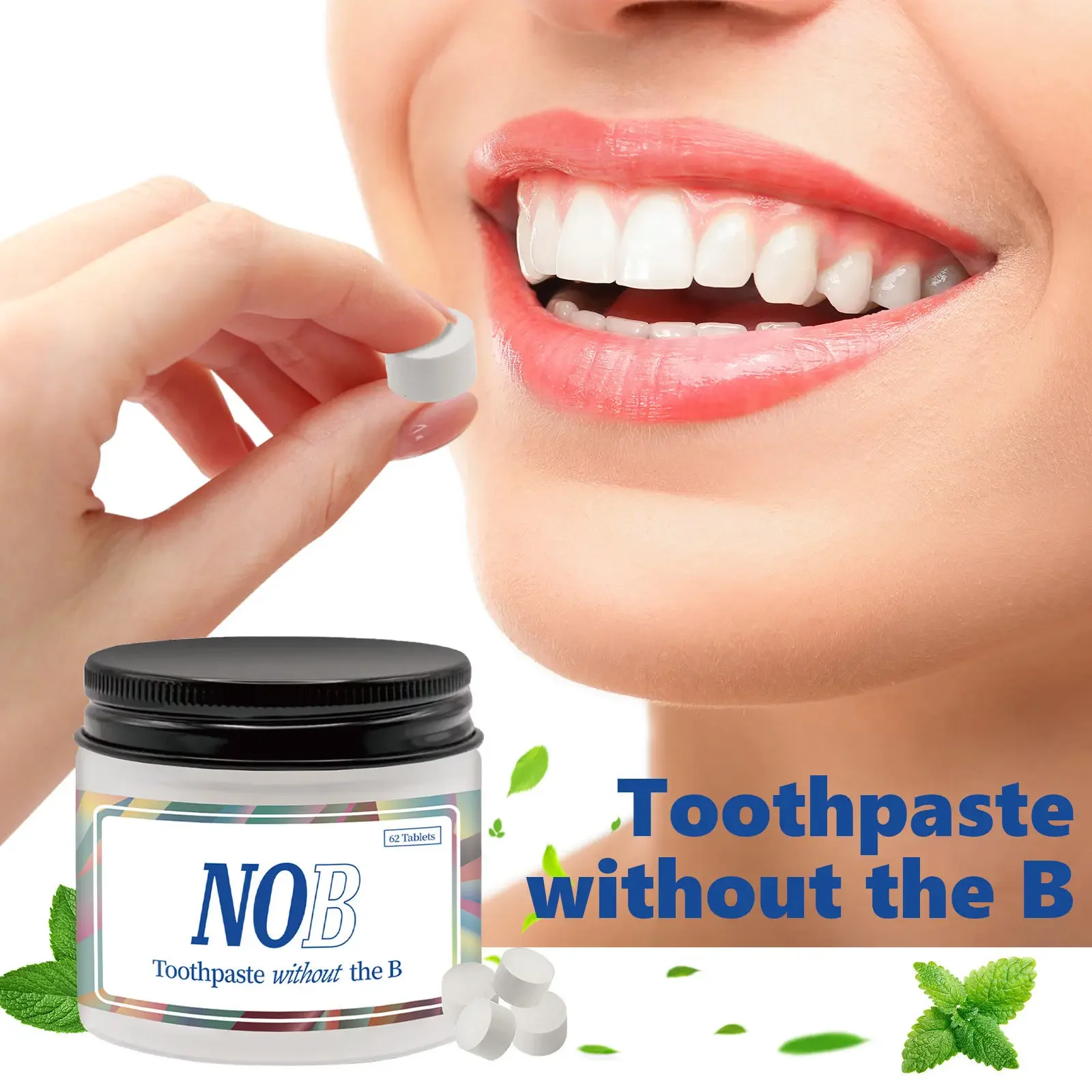 Teeth Whitening Charcoal - Solid Toothpaste Tablets Mint Flavors Teeth