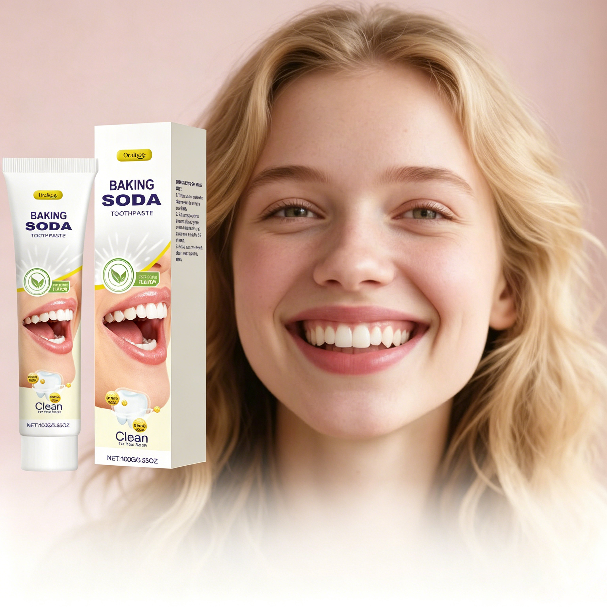 Teeth Whitening Natural - Baking Soda Toothpaste Deep Cleaning Whitening