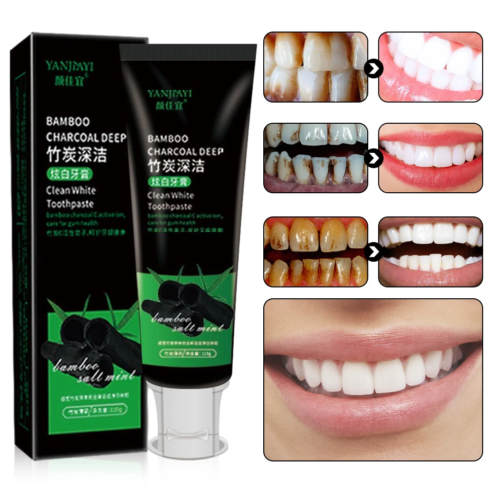 Teeth Whitening Charcoal - 110g Bamboo Charcoal Black Toothpaste Deep