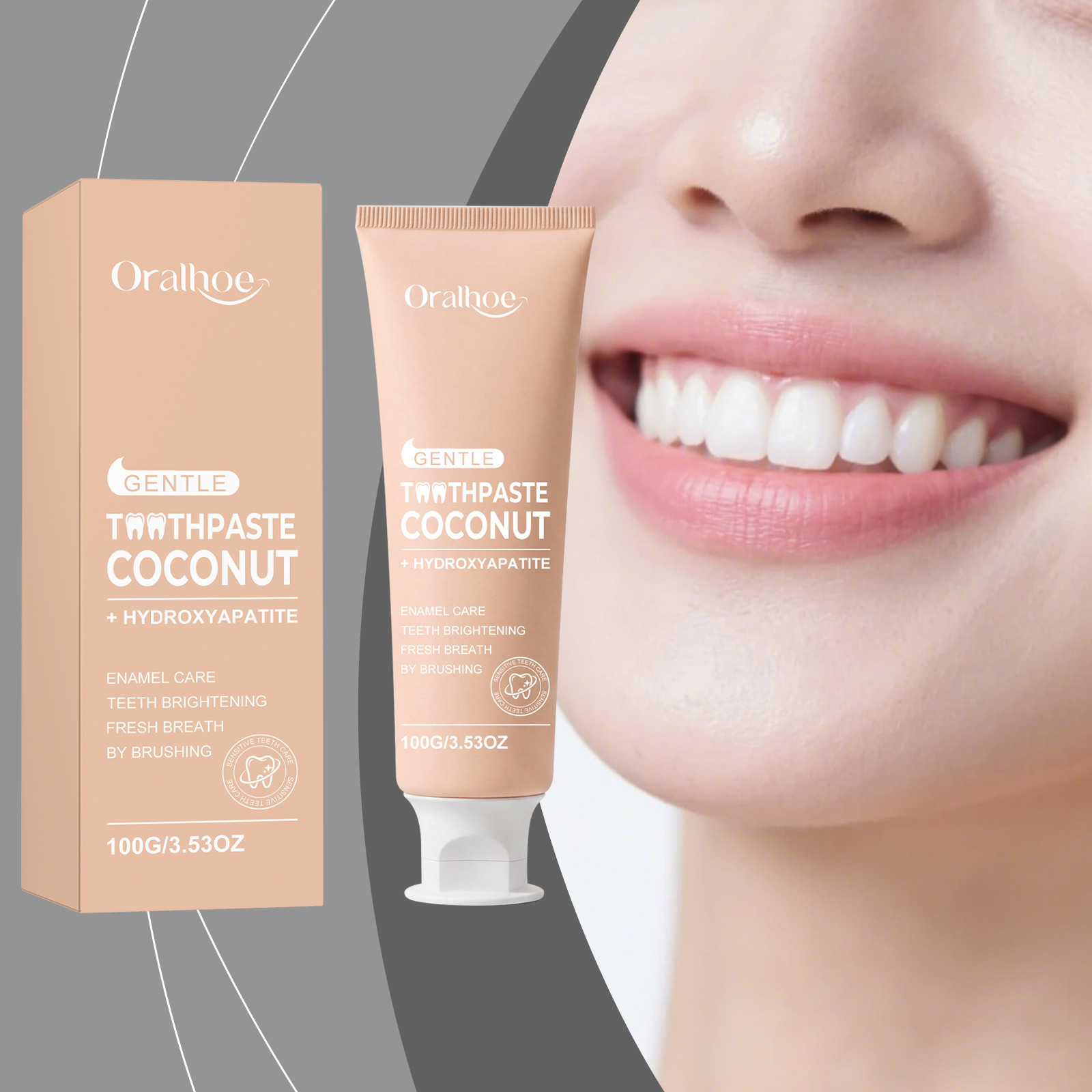 Oralhoe Coconut Toothpaste wit - Teeth Whitening Natural review and price