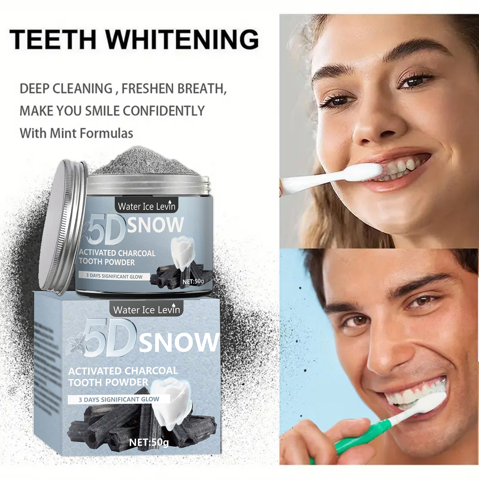Water Ice Levin 5D Snow Activa - Teeth Whitening Charcoal review and price