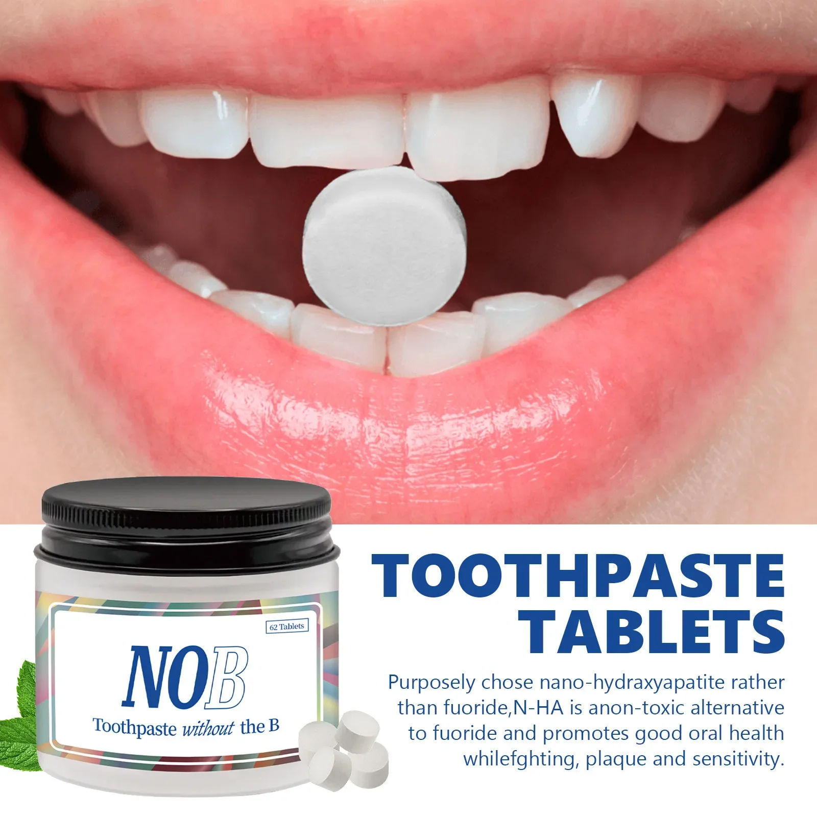 Solid Toothpaste Tablets Mint  - Teeth Whitening Charcoal review and price