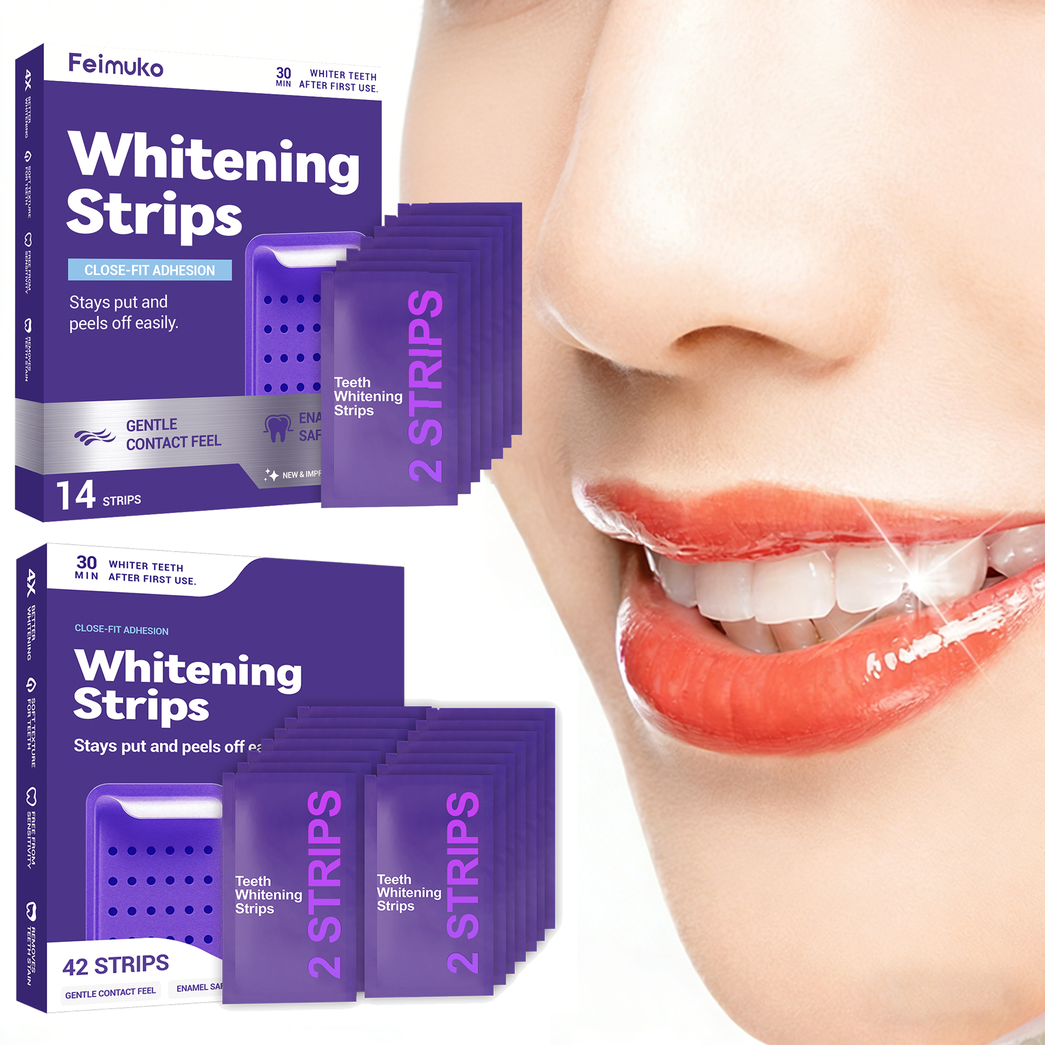 Purple Teeth Whitening Strips  - Teeth Whitening At Home review and price