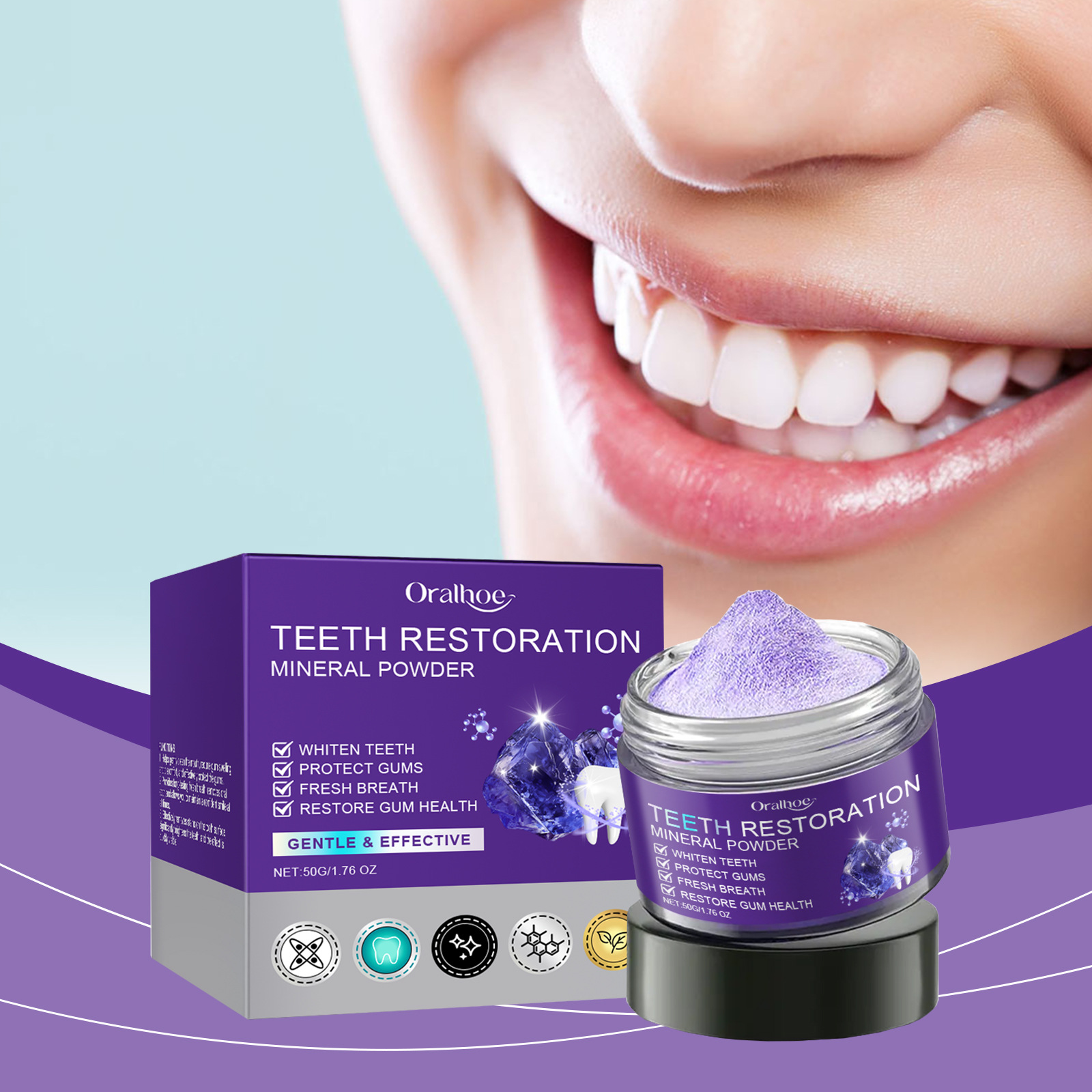 Teeth Restoration Mineral Powd - Teeth Whitening App review and price